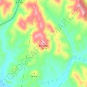 Carte topographique Portugal, altitude, relief