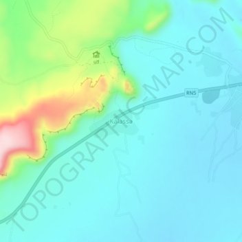 Carte topographique Kalassa, altitude, relief