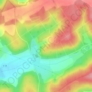 Carte topographique Colombelle, altitude, relief