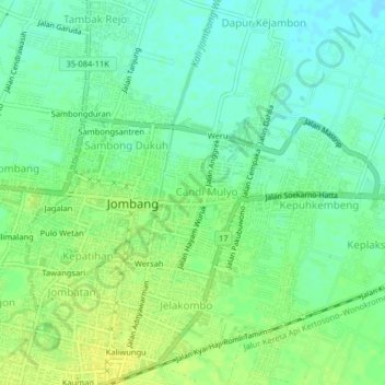 Carte topographique Nglundo, altitude, relief