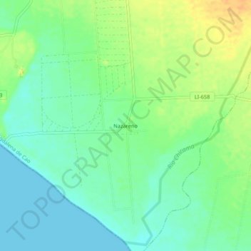 Carte topographique Nazareno, altitude, relief
