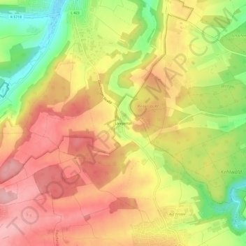 Carte topographique Längental, altitude, relief