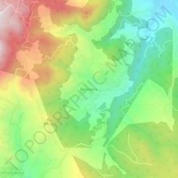 Carte topographique Benlidere, altitude, relief