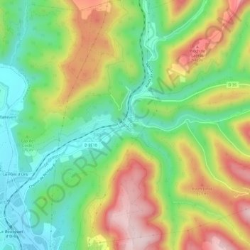 Carte topographique Lunas, altitude, relief