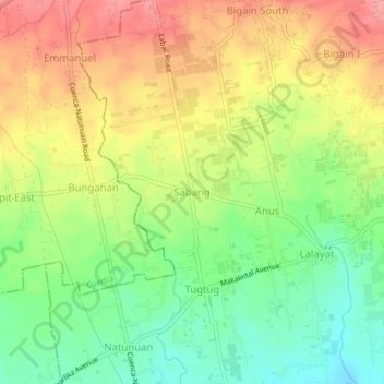 Carte topographique Sabang, altitude, relief