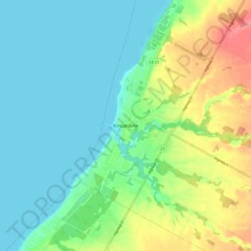 Carte topographique Kincardine, altitude, relief