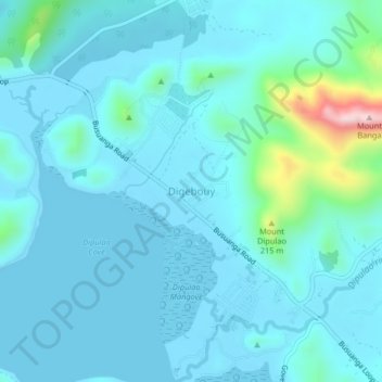 Carte topographique Digebouy, altitude, relief