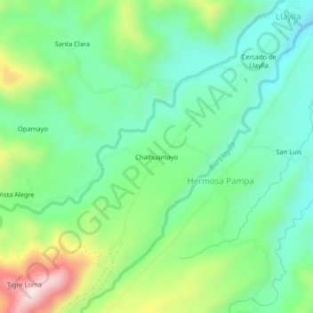 Carte topographique Chalhuamayo, altitude, relief