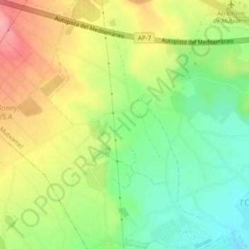 Carte topographique El Juncaret, altitude, relief