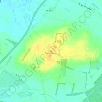 Carte topographique Danethorpe Hill, altitude, relief