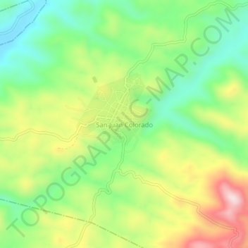 Carte topographique San Juan Colorado, altitude, relief