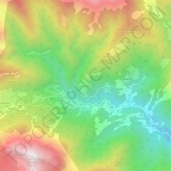 Carte topographique Costa, altitude, relief