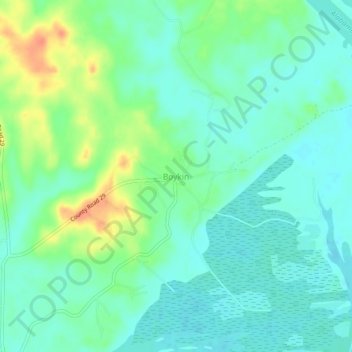 Carte topographique Boykin, altitude, relief