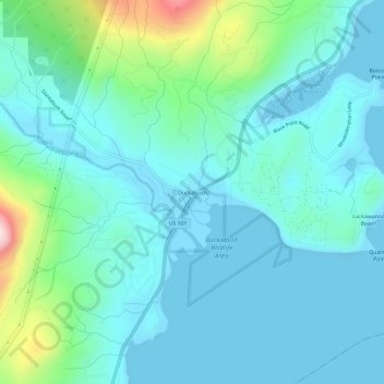 Carte topographique Duckabush, altitude, relief
