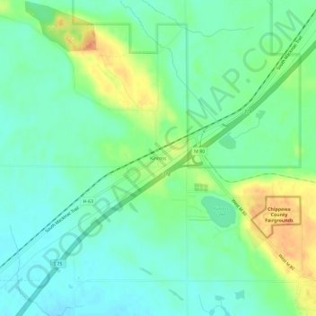 Carte topographique Kinross, altitude, relief