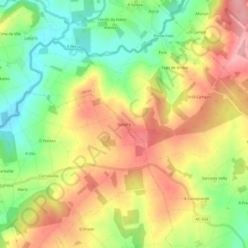 Carte topographique Gasalla, altitude, relief