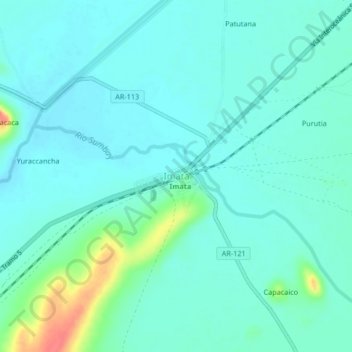 Carte topographique Imata, altitude, relief