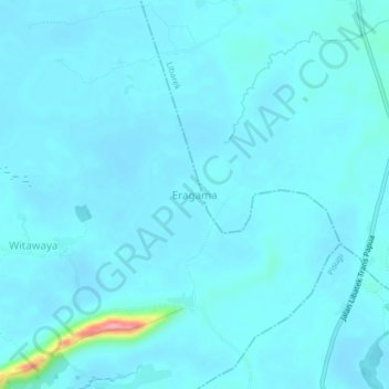 Carte topographique Eragama, altitude, relief