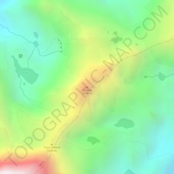 Carte topographique Ishinca, altitude, relief