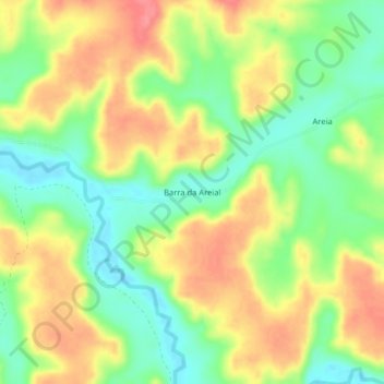 Carte topographique Barra da Areial, altitude, relief