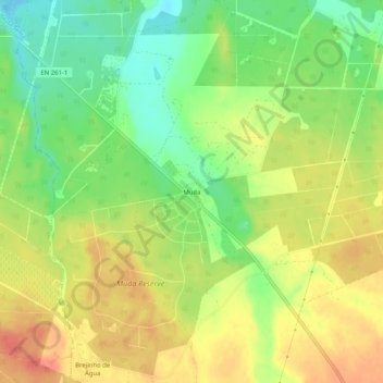 Carte topographique Muda, altitude, relief