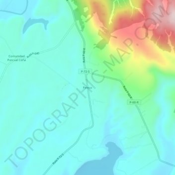 Carte topographique Peleco, altitude, relief