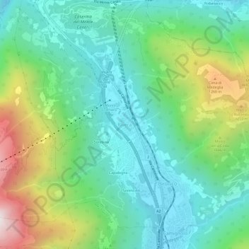 Carte topographique Rivera, altitude, relief