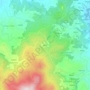 Carte topographique Guimil, altitude, relief