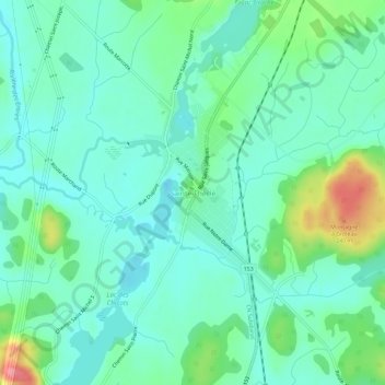 Carte topographique Sainte-Thècle, altitude, relief