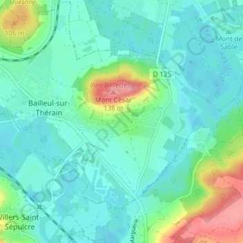 Carte topographique Froidmont, altitude, relief