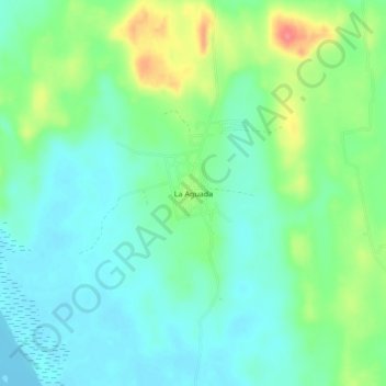 Carte topographique La Aguada, altitude, relief
