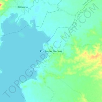 Carte topographique Punta de Piedras, altitude, relief