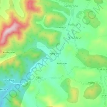 Carte topographique Ramput, altitude, relief