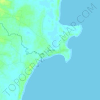 Carte topographique Tigman, altitude, relief