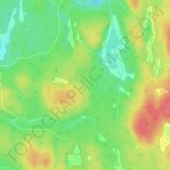 Carte topographique Interior Plateau, altitude, relief