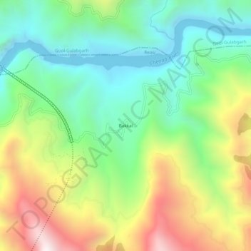 Carte topographique Bakkal, altitude, relief