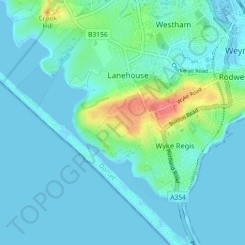 Carte topographique Mandeville, altitude, relief
