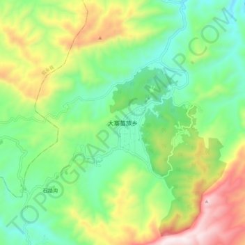 Carte topographique 大寨苗族乡, altitude, relief