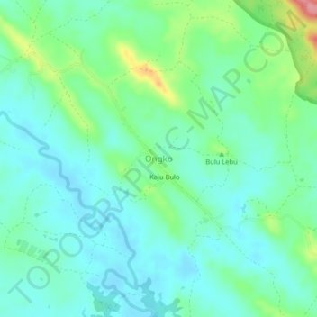 Carte topographique Ongko, altitude, relief