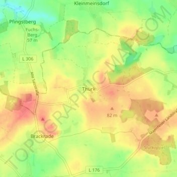 Carte topographique Thürk, altitude, relief