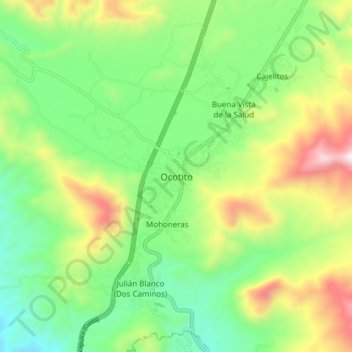 Carte topographique Ocotito, altitude, relief