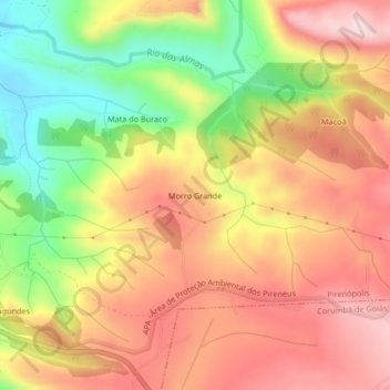 Carte topographique Morro Grande, altitude, relief