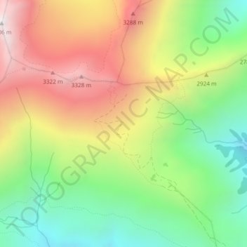 Carte topographique 3000m, altitude, relief