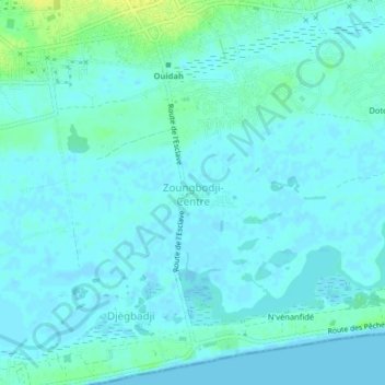 Carte topographique Zoungbodji-Centre, altitude, relief