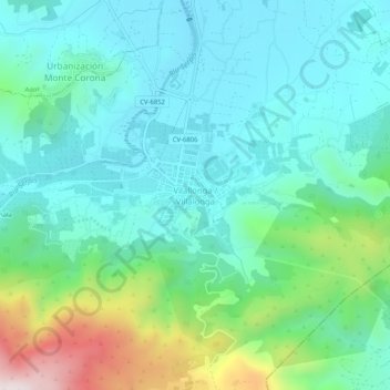 Carte topographique Vilallonga / Villalonga, altitude, relief
