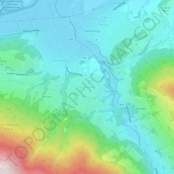 Carte topographique Raumberg, altitude, relief