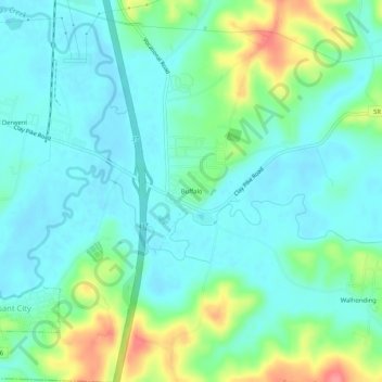 Carte topographique Buffalo, altitude, relief