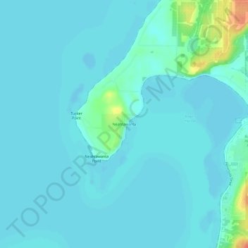 Carte topographique Neahtawanta, altitude, relief