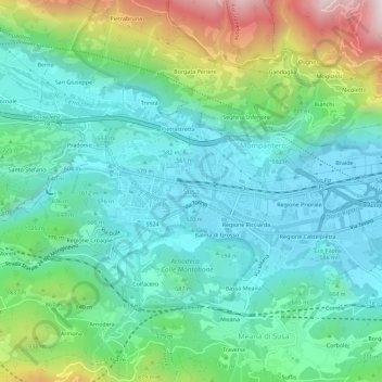 Carte topographique Susa, altitude, relief