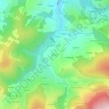 Carte topographique Saint-Just, altitude, relief